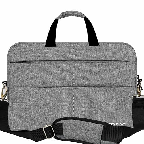 Unisex Laptop Hand Messenger Office Bag Sleeve with Shoulders Belt Grey