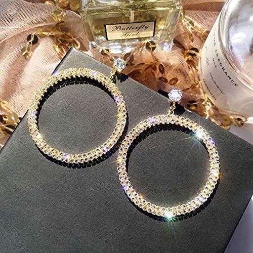 Beautiful Trendy Golden Zircon Hoop Earring for Girls and Women Golden