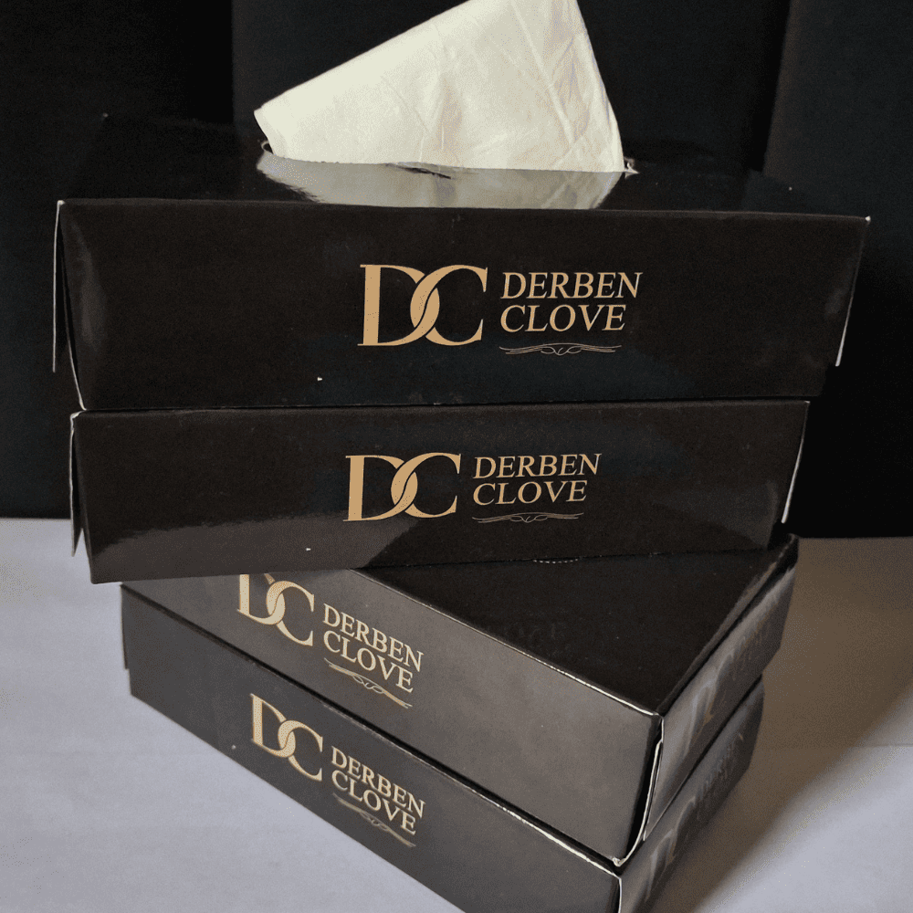 Derben Clove 2 Ply Facial Tissues box of 200 Sheets - Set of 4