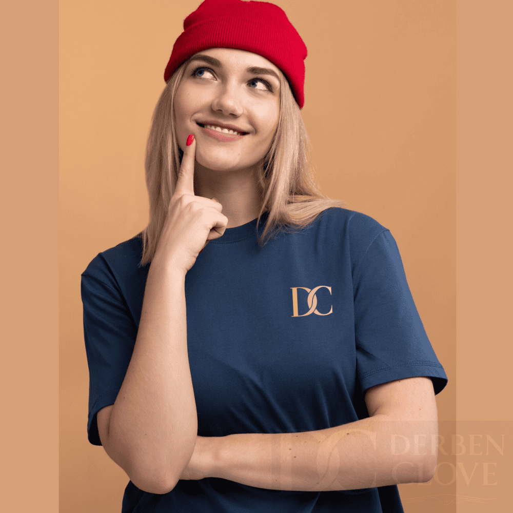 Unisex Branded Initials DC Tees lightweight Breathable TShirt Regular Fit - Navy blue