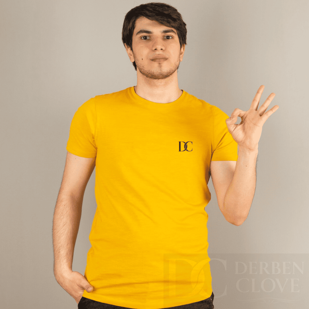 Unisex Branded Initials DC Tees lightweight Breathable TShirt Regular Fit - Yellow