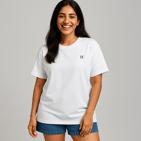 Oversized T Shirt Women Loose Baggy Cotton Tees white