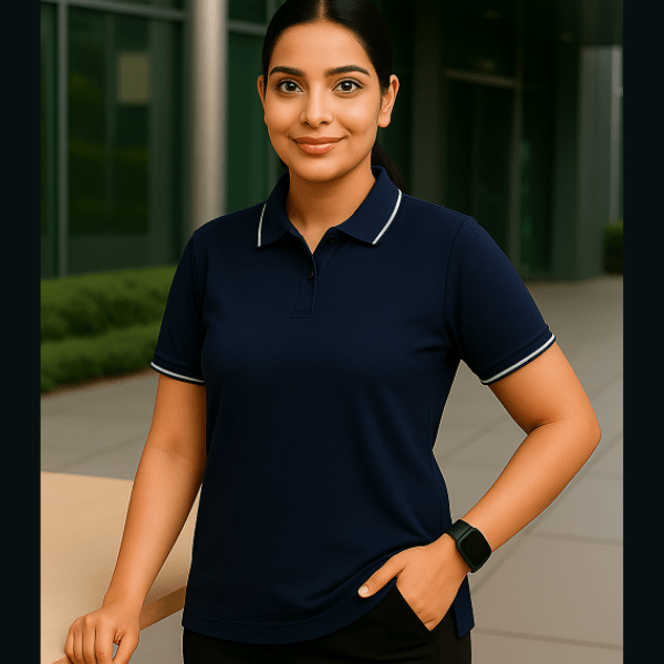 Regular fit formal polo t shirt for women with collar for office wear