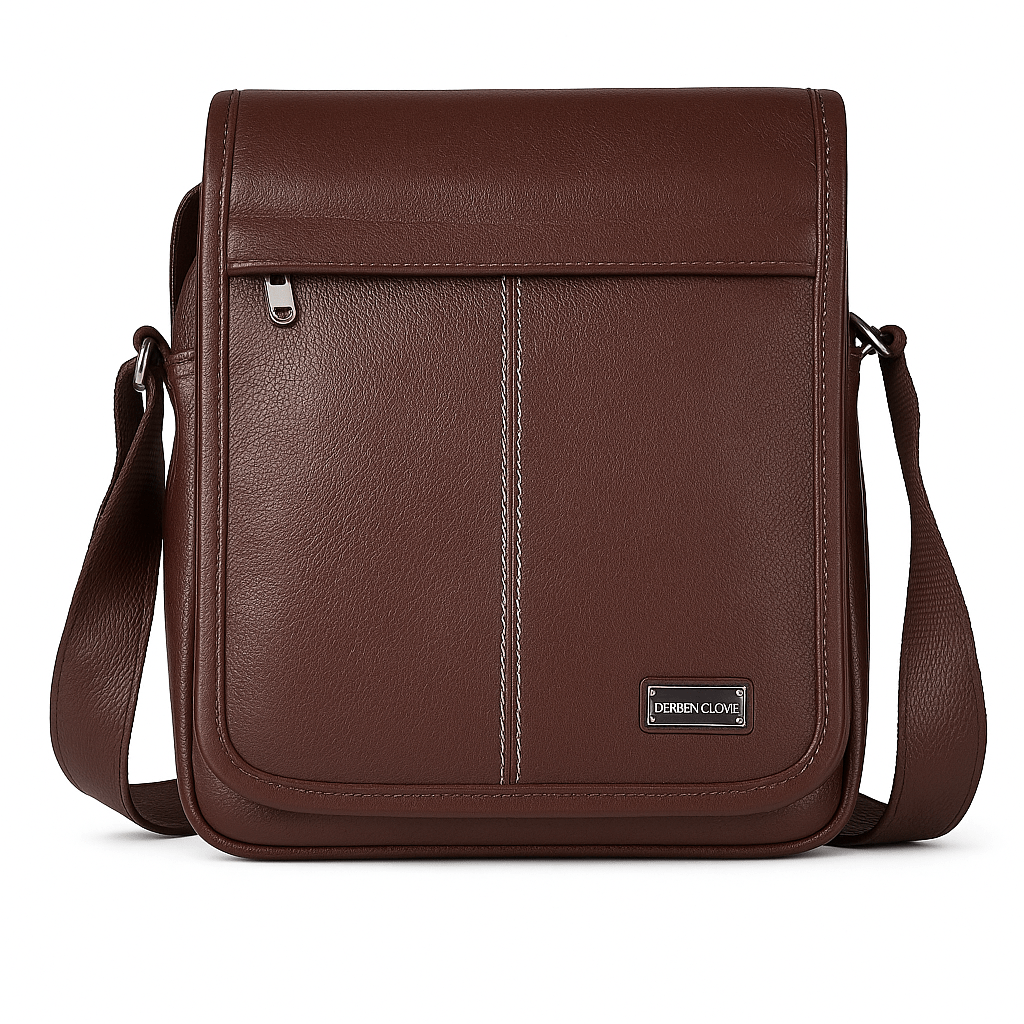 Spacious Leather Travel Messenger Side Sling Bag For Men and Women