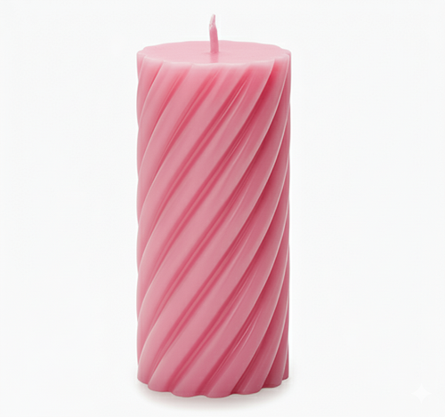 Big Spiral Pillar Scented Candle for Home and Party Pink