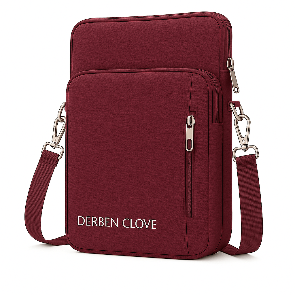 DC 15.6 Inch Sleeve Laptop Handbag with Shoulder Belt - Maroon