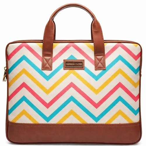 Eco Friendly Laptop Messenger Office Bag for Men and Women - Zigzag Print