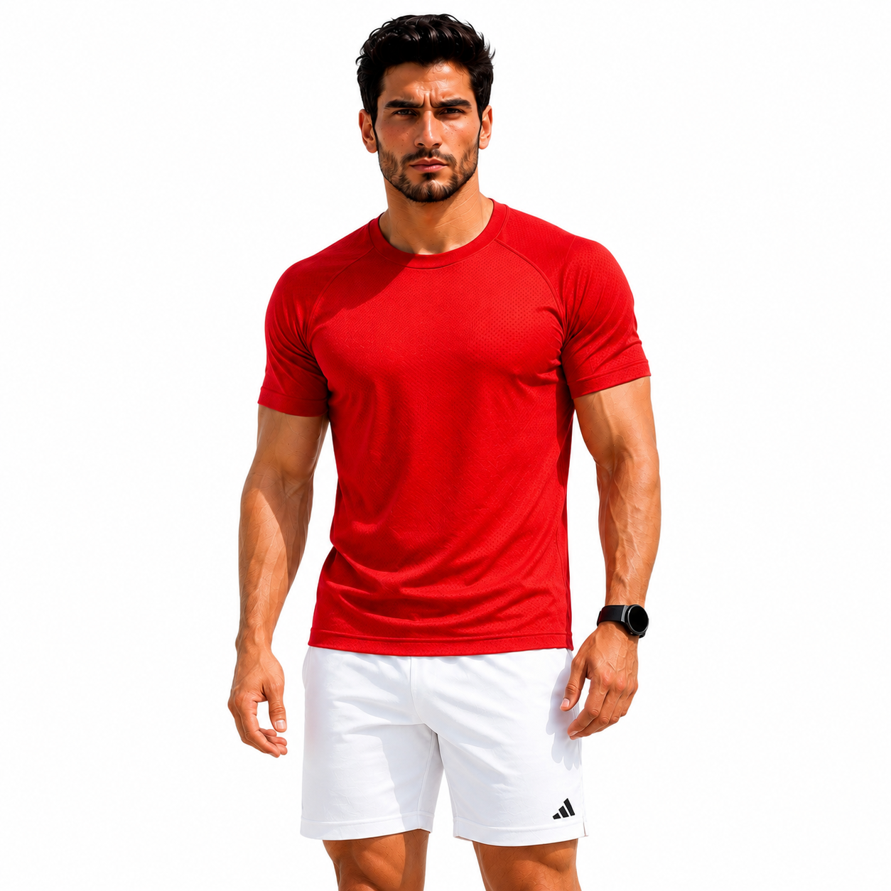Red Sport T Shirt Mens | Gym, Running, Football Tee