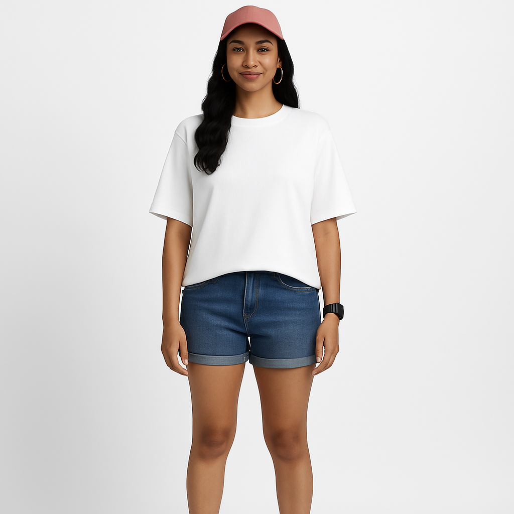 Oversized T Shirt Women Loose Baggy Cotton Tees white