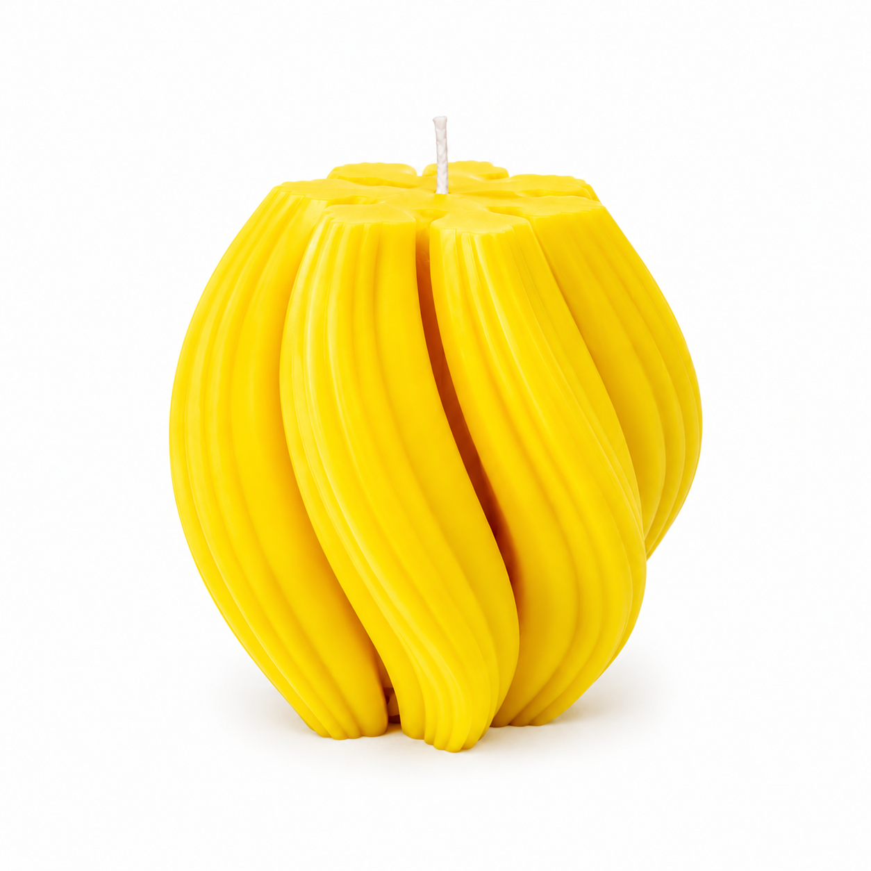 Luxury Yellow Sculptural Decorative Soy Wax Candle