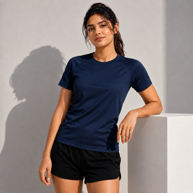 Navy Blue Sport T Shirt Women Gym, Running, Football Tee