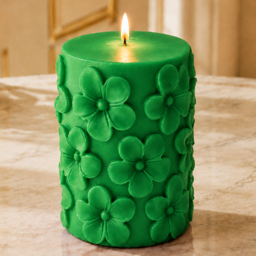 Floral Scented Pillar Candles for Party Fresh GREEN