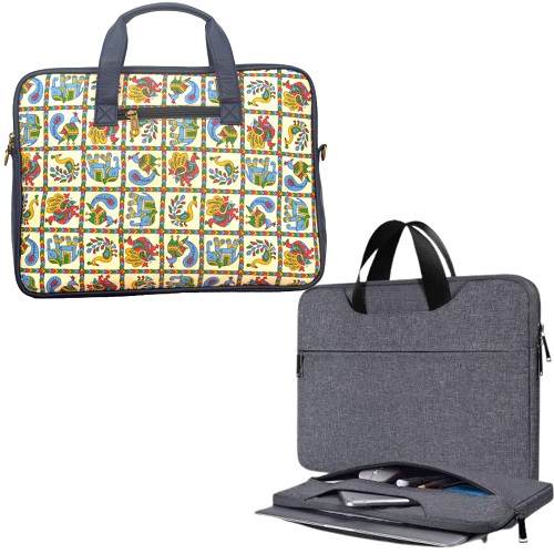 Combo of 2 Laptop Messenger Shoulder Office Bag Grey and Multi Colored