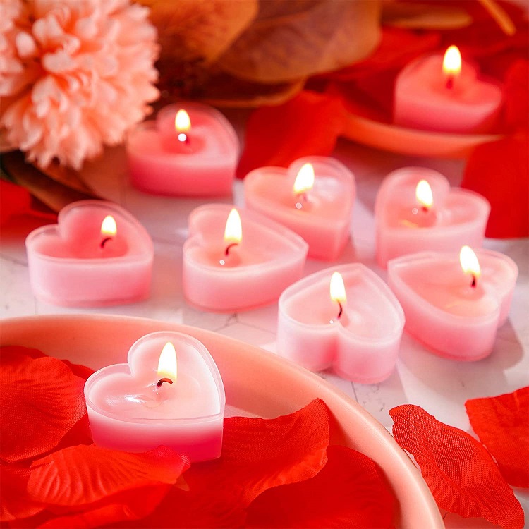 Derben Clove PINK Heart Shaped Candles Pack of 10