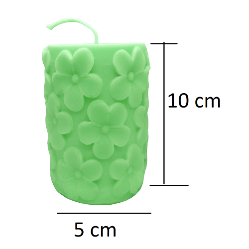 Derben Clove Floral Scented Pillar Candles for Party - GREEN
