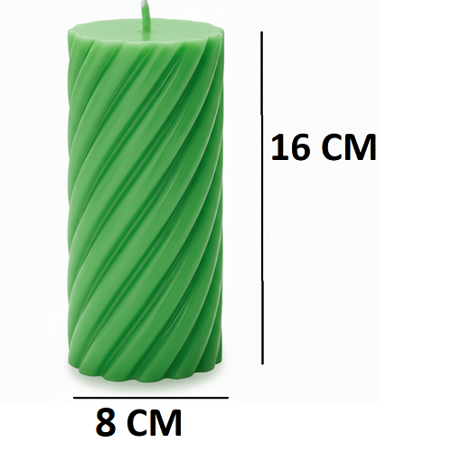 Big Spiral Pillar Scented Candle for Home and Party Green