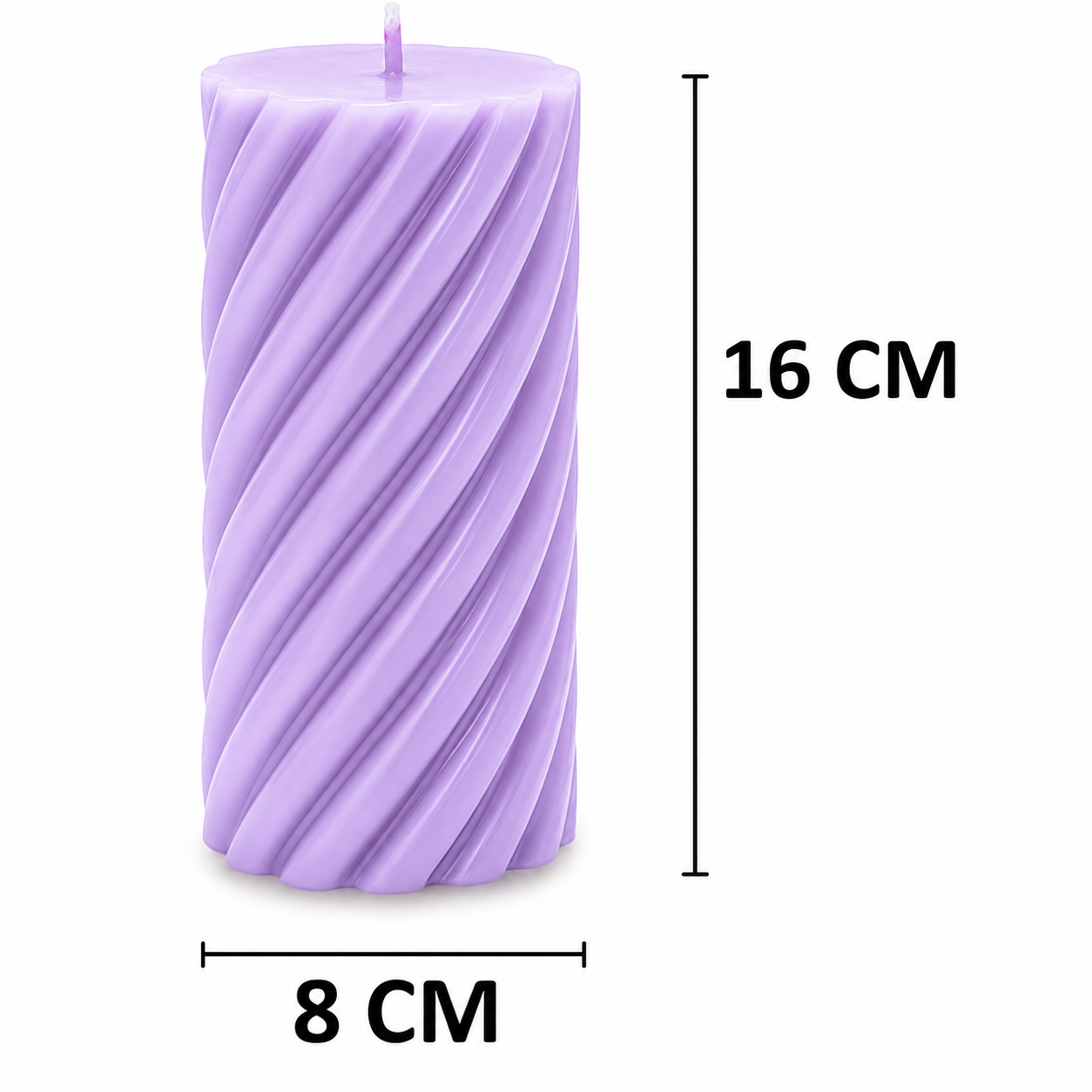 Big Spiral Pillar Scented Candle for Home and Party Purple