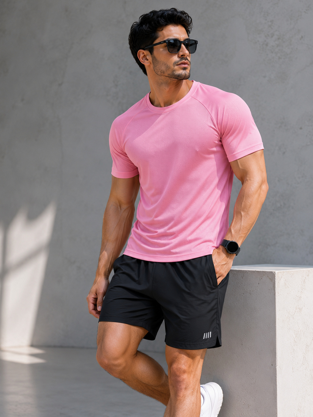 Pink Sport T Shirt Mens | Gym, Running, Football Tee