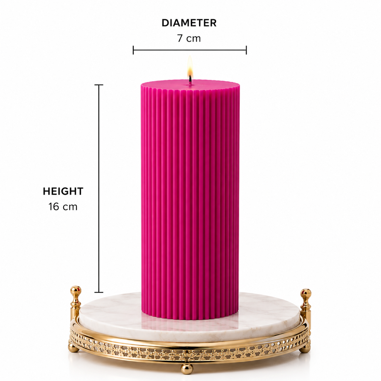 Luxury Spiral Pillar Scented Perfume Candle MAGENTA