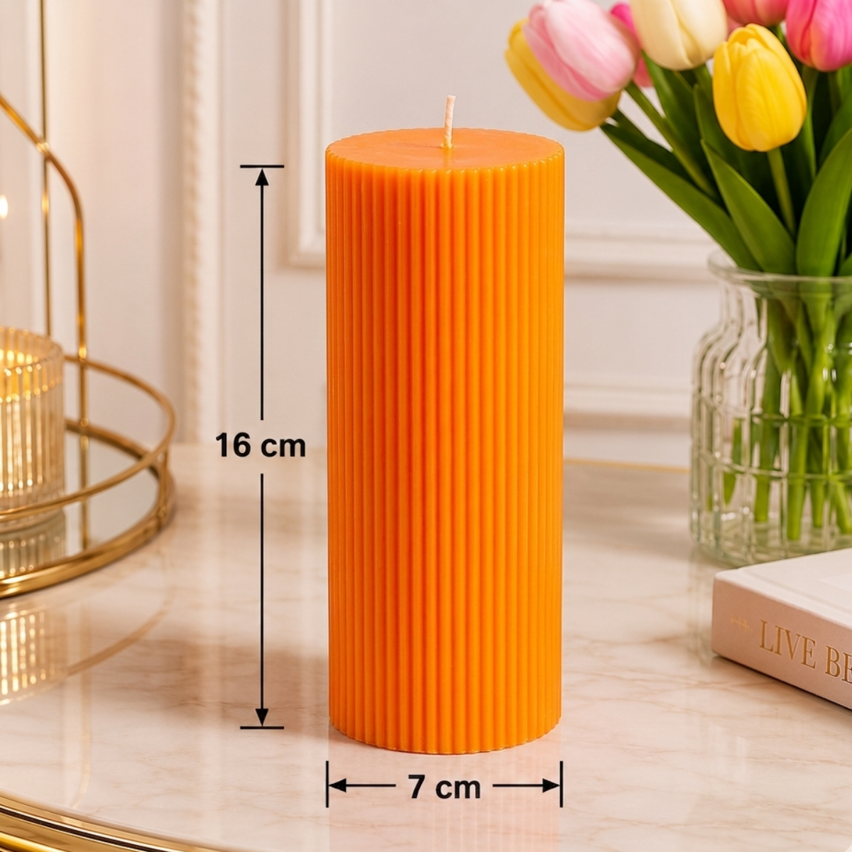 Luxury Spiral Pillar Scented Perfume Candle Orange