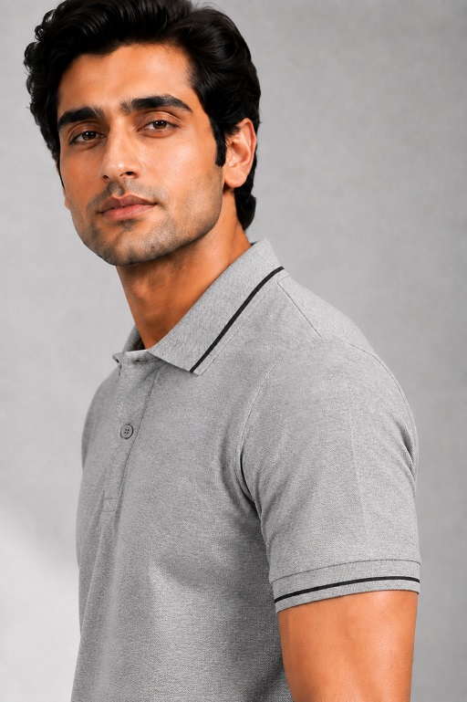 Formal Tipping Polo Neck T shirt - Stylish Collar T Shirt Formal