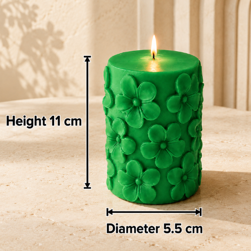 Floral Scented Pillar Candles for Party Fresh GREEN