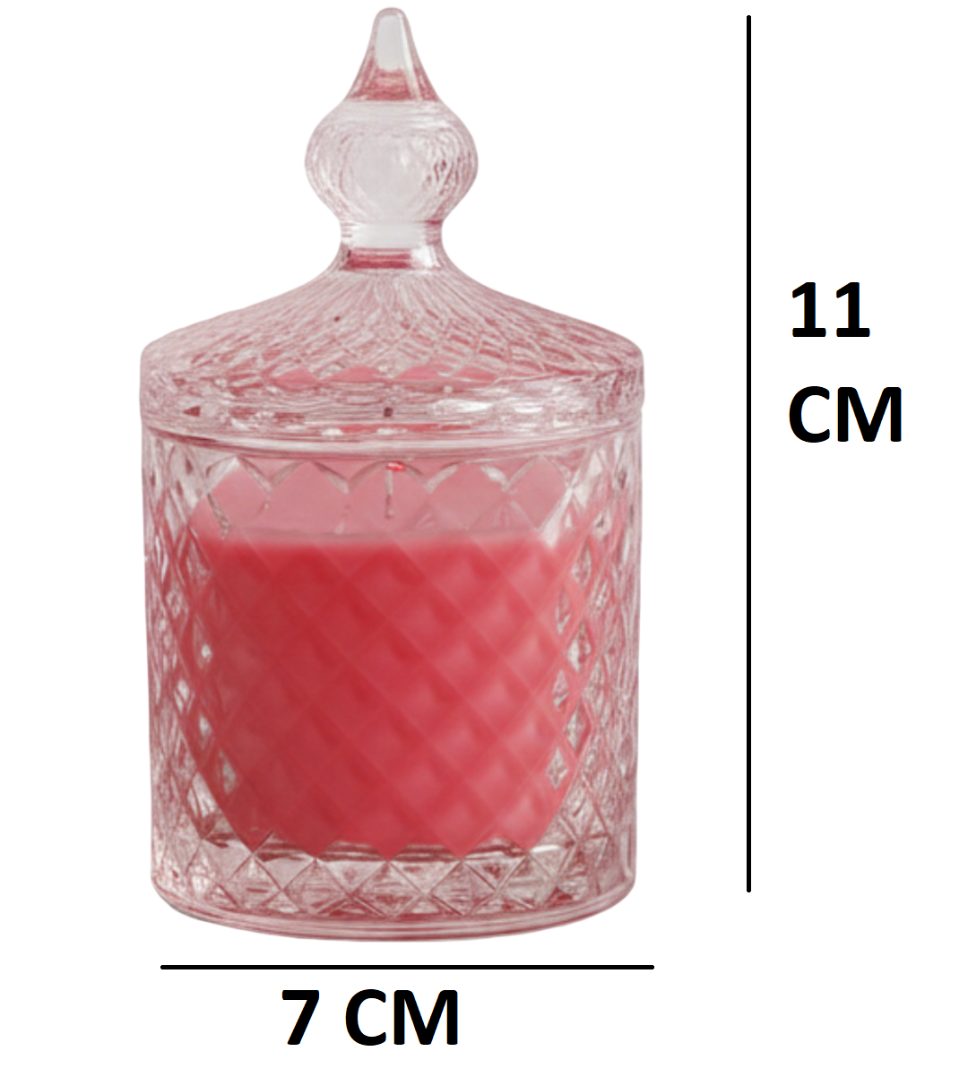 Premium Round Glass Jar Scented Candle - RED