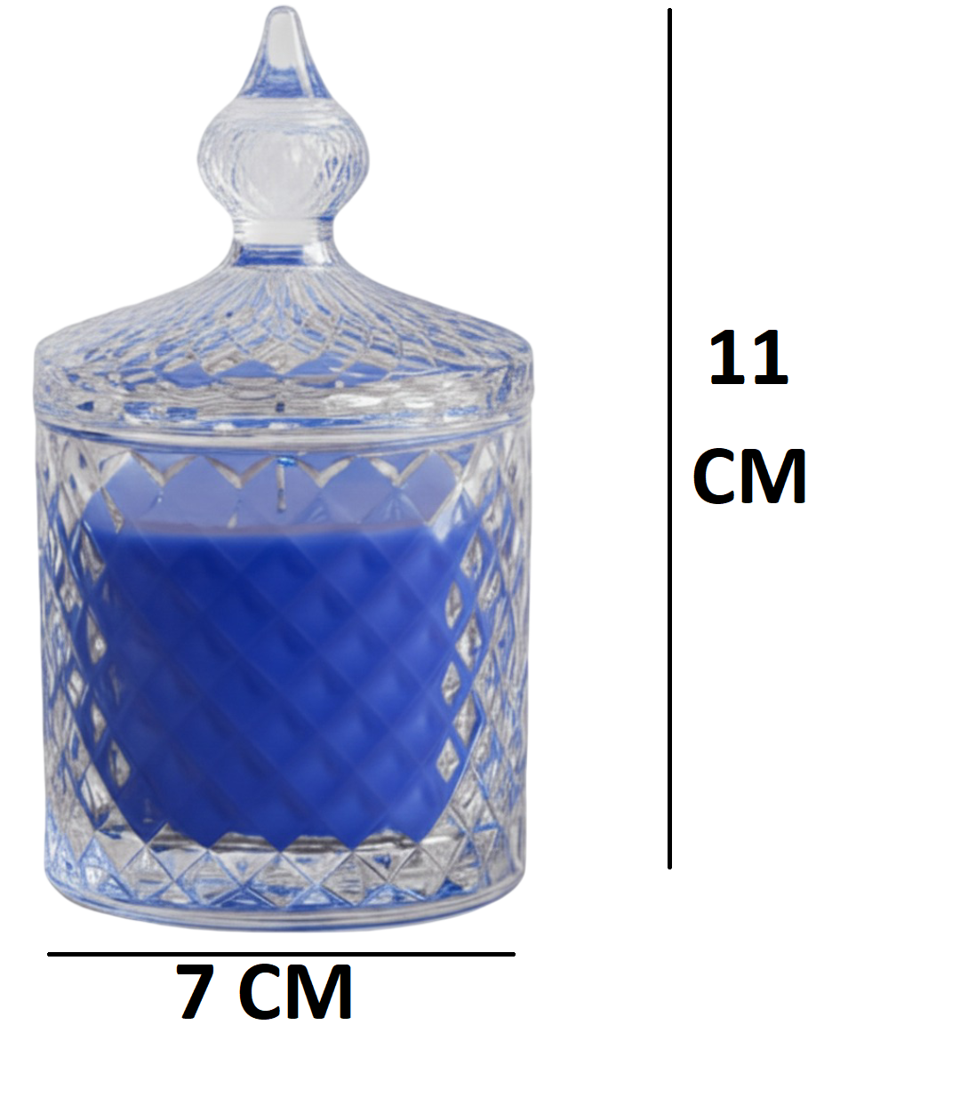Premium Round Glass Jar Scented Candle - BLUE
