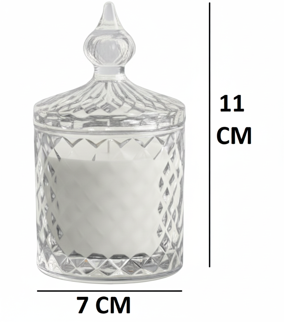 Premium Round Glass Jar Scented Candle - WHITE