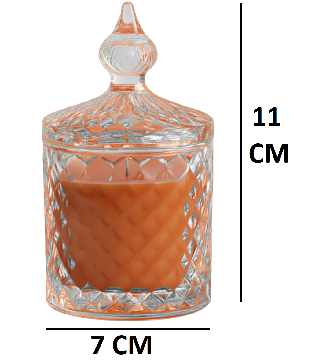 Premium Round Glass Jar Scented Candle - ORANGE