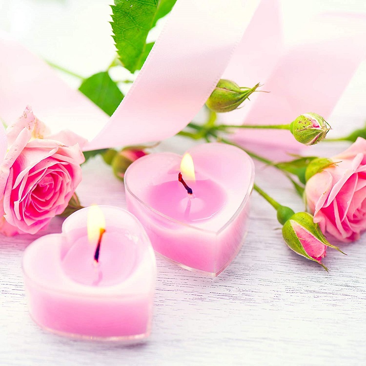 Derben Clove PINK Heart Shaped Candles Pack of 10
