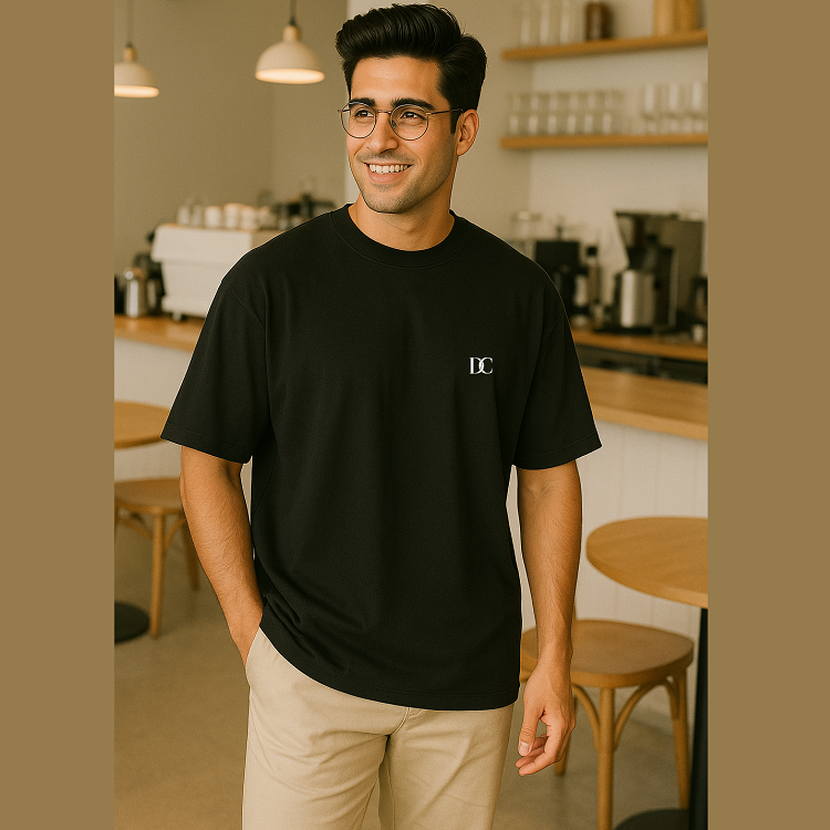 Mens Black Plain Oversized T Shirt – Loose Fit Oversized T Shirt Men