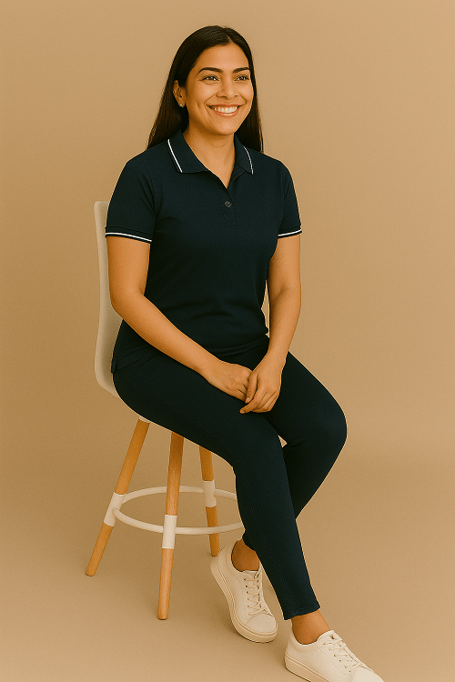 Regular fit formal polo t shirt for women with collar for office wear