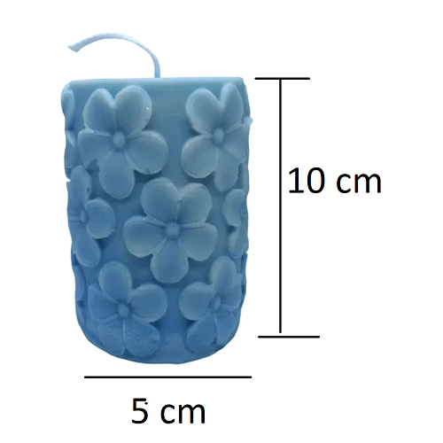 Derben Clove Floral Scented Pillar Candles for Party - BLUE