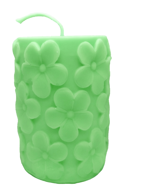 Derben Clove Floral Scented Pillar Candles for Party - GREEN