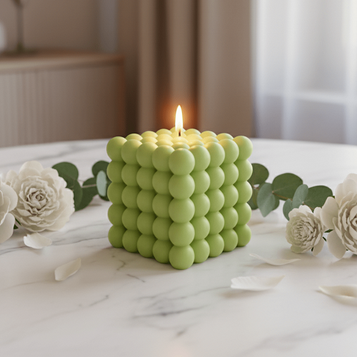 Best Bubbles Cube Scented Candle for Party and Festivals (Green)