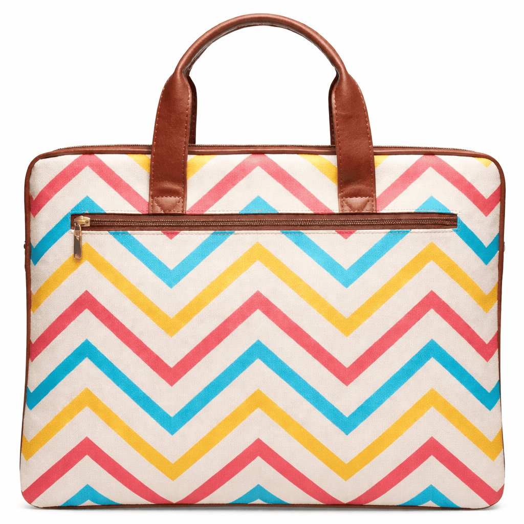 Eco Friendly Laptop Messenger Office Bag for Men and Women - Zigzag Print