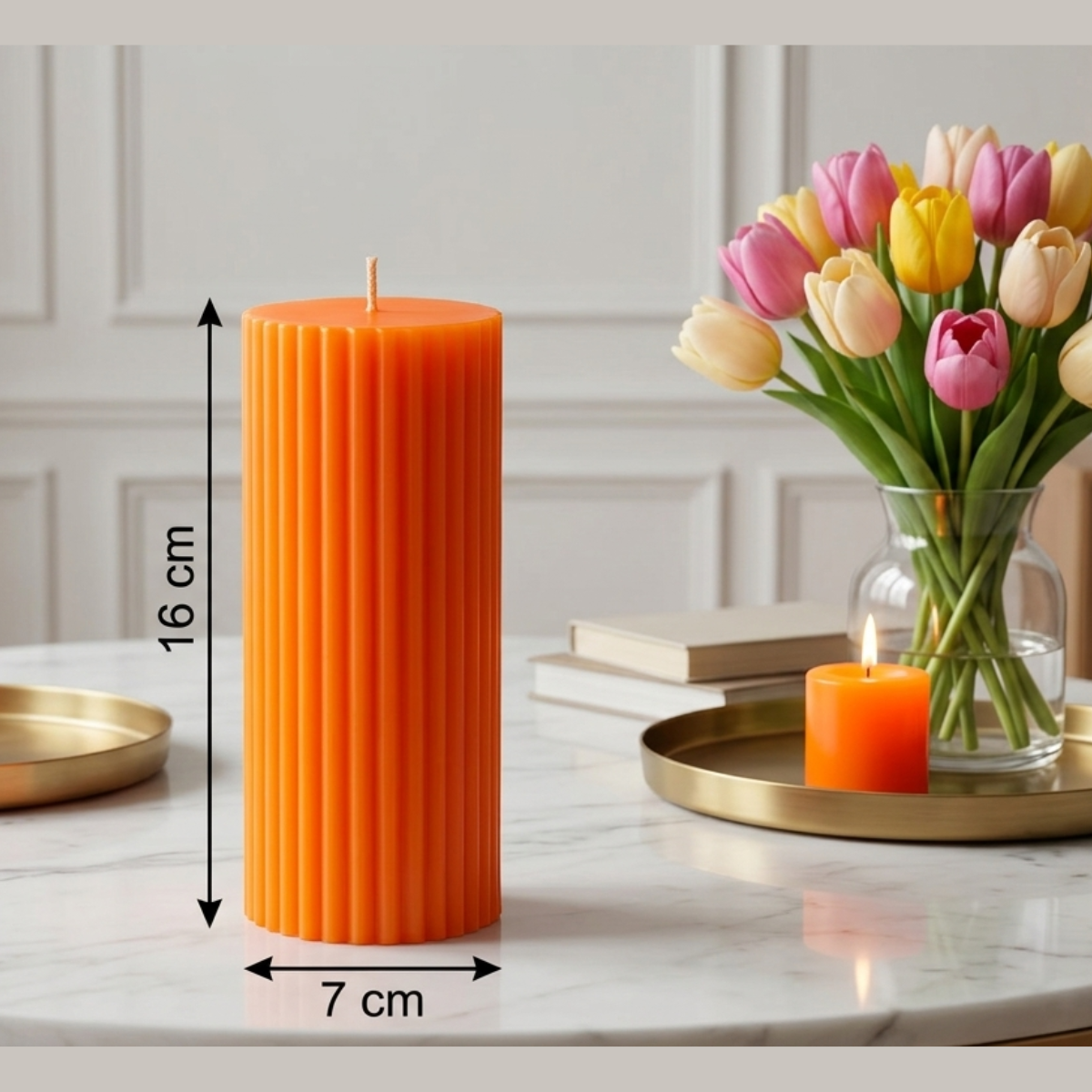 Luxury Spiral Pillar Scented Perfume Candle Orange