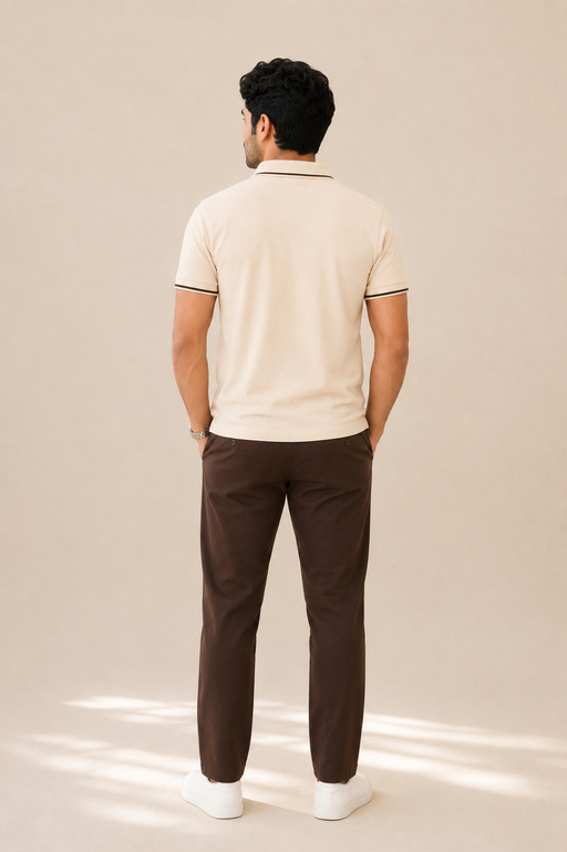 Neck Polo T Shirt – Classic Beige Collar T Shirt Formal Wear