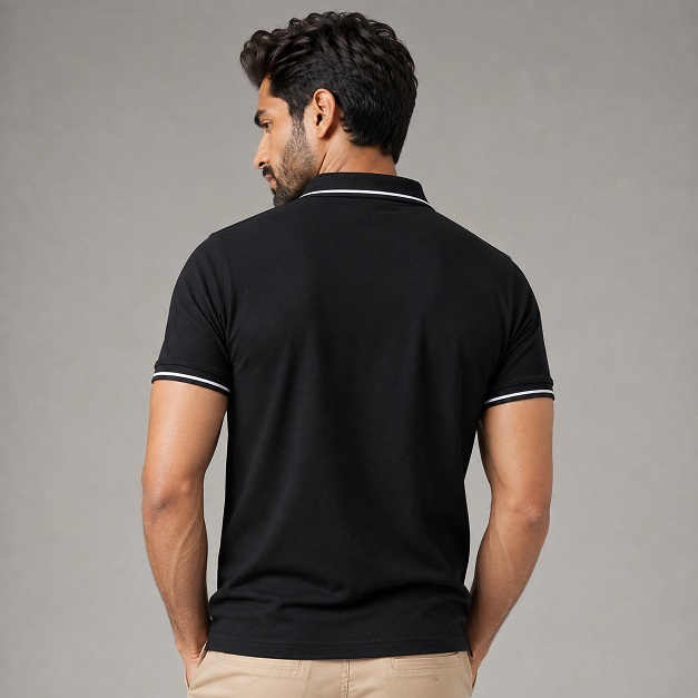 Polo Neck T Shirt – Premium Formal T Shirt for Men Black