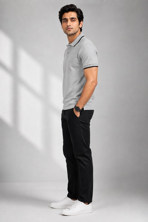 Formal Tipping Polo Neck T shirt - Stylish Collar T Shirt Formal