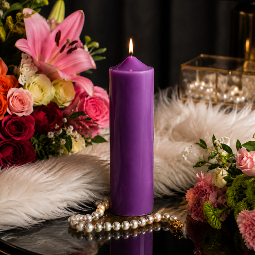 Scented Simple Pure Soywax Pillar Candle - PURPLE