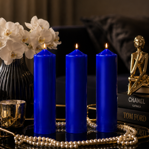 Scented Simple Pure Soywax Pillar Candle - ROYAL BLUE