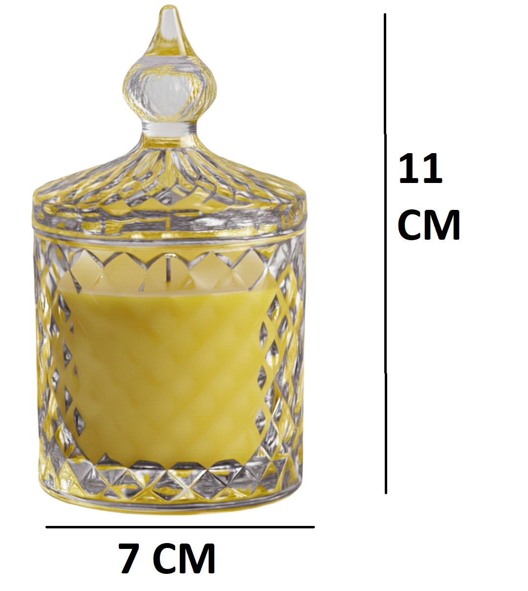 Premium Round Glass Jar Scented Candle - YELLOW