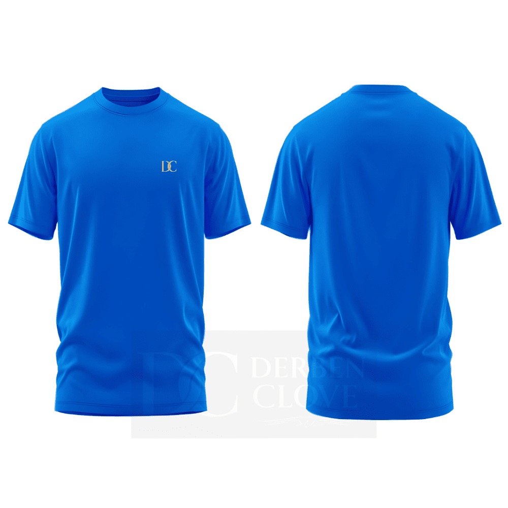 Unisex Branded Initials DC Tees lightweight Breathable TShirt Regular Fit - Royal Blue