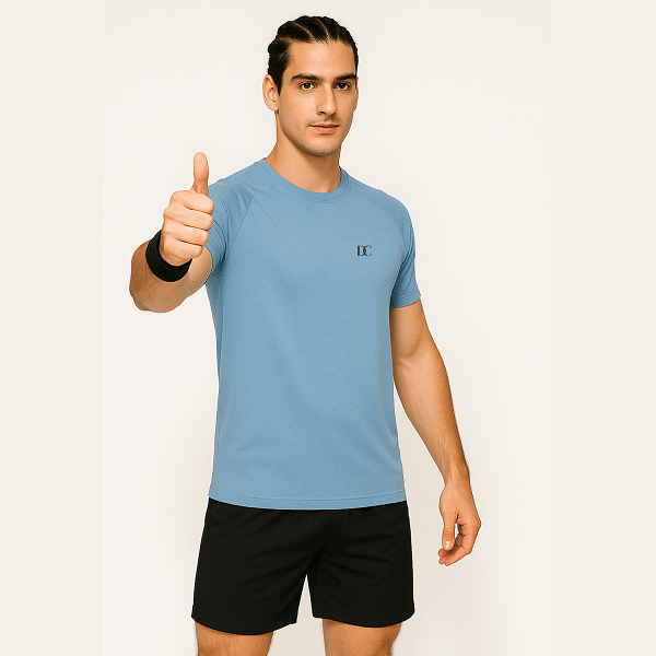 Sky Blue Sport T Shirt for Men Gym, Running, Football Wear