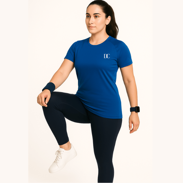 Women's Royal Blue Gym T Shirt | Raglan Sports Tee Shirt