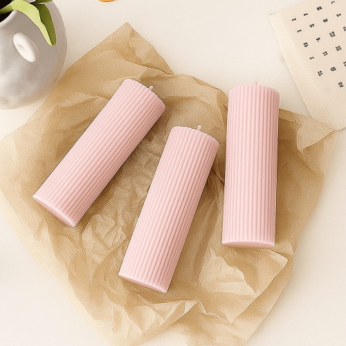 Luxury Spiral Pillar Scented Perfume Candle PINK