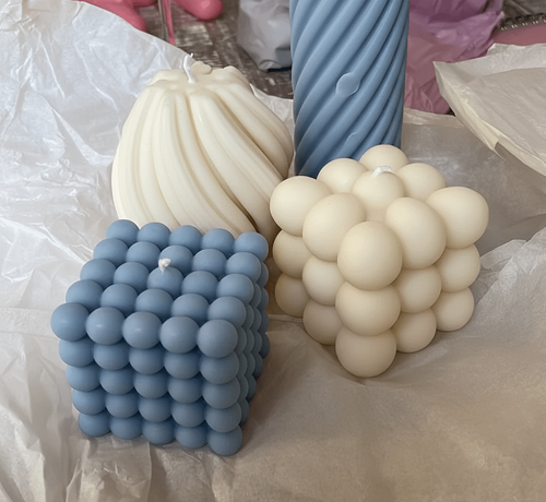 Best Bubbles Cube Scented Candle for Party and Festivals (Blue)