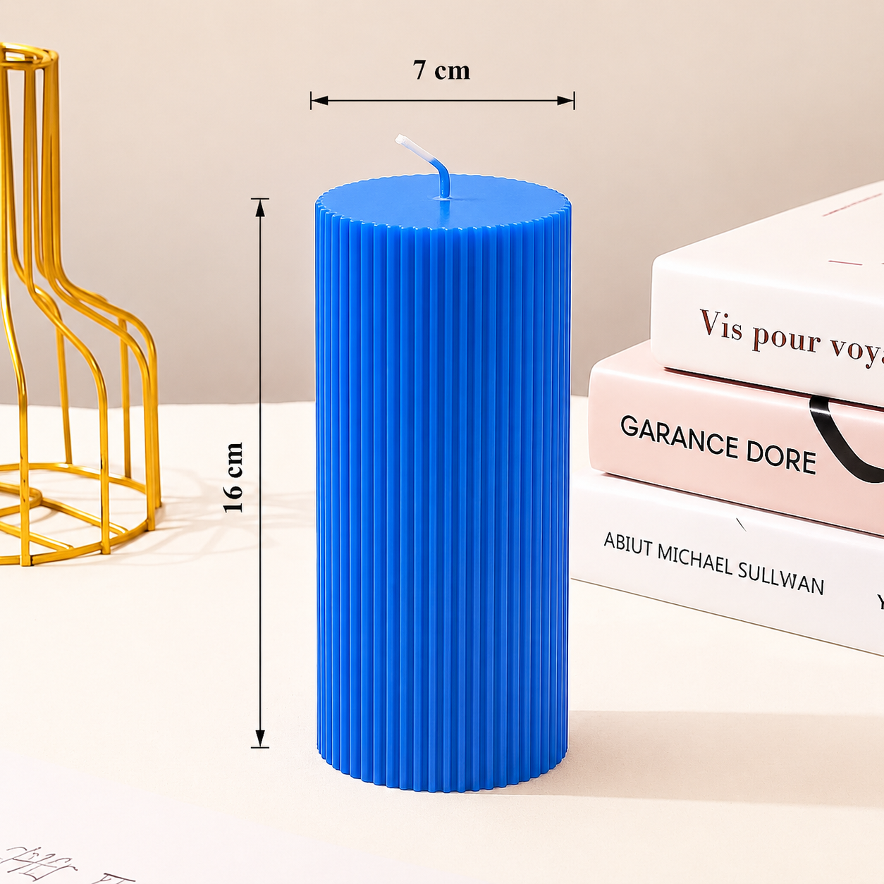 Luxury Spiral Pillar Scented Perfume Candle BLUE